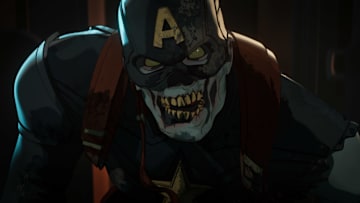 Zombie Captain America in Marvel Studios' WHAT IF...? exclusively on Disney+. Marvel Studios 2021. All Rights Reserved.