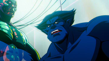 (L-R): Bastion (voiced by Theo James) and Beast (voiced by George Buza) in Marvel Animation's X-MEN '97. Photo courtesy of Marvel Animation. © 2024 MARVEL.