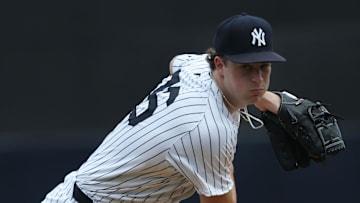 New York Yankees starting pitcher Cam Schlittler (76) Mandatory Credit: Kim Klement Neitzel-Imagn Images