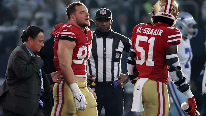 San Francisco 49ers defensive is among a number of questionable stars heading into the Divisional Round. 