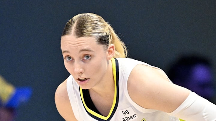 Dallas Wings guard Paige Bueckers looks on during the second half against the Phoenix Mercury.