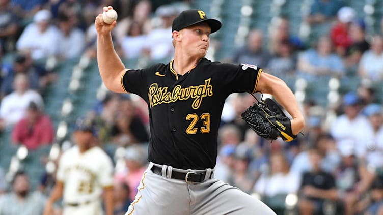 Aug 3, 2023; Milwaukee, Wisconsin, USA; Pittsburgh Pirates starting pitcher Mitch Keller (23)