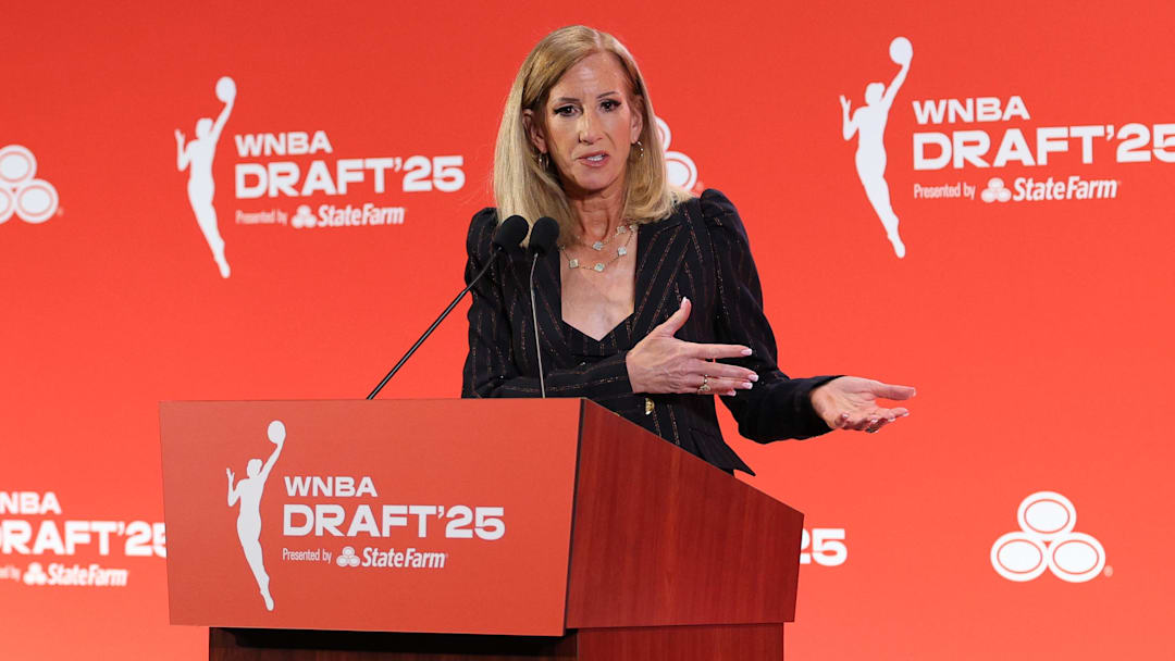 Napheesa Collier called out Cathy Engelbert (above) in a four-minute statement this week, saying the WNBA has “the worst leadership in the world.”