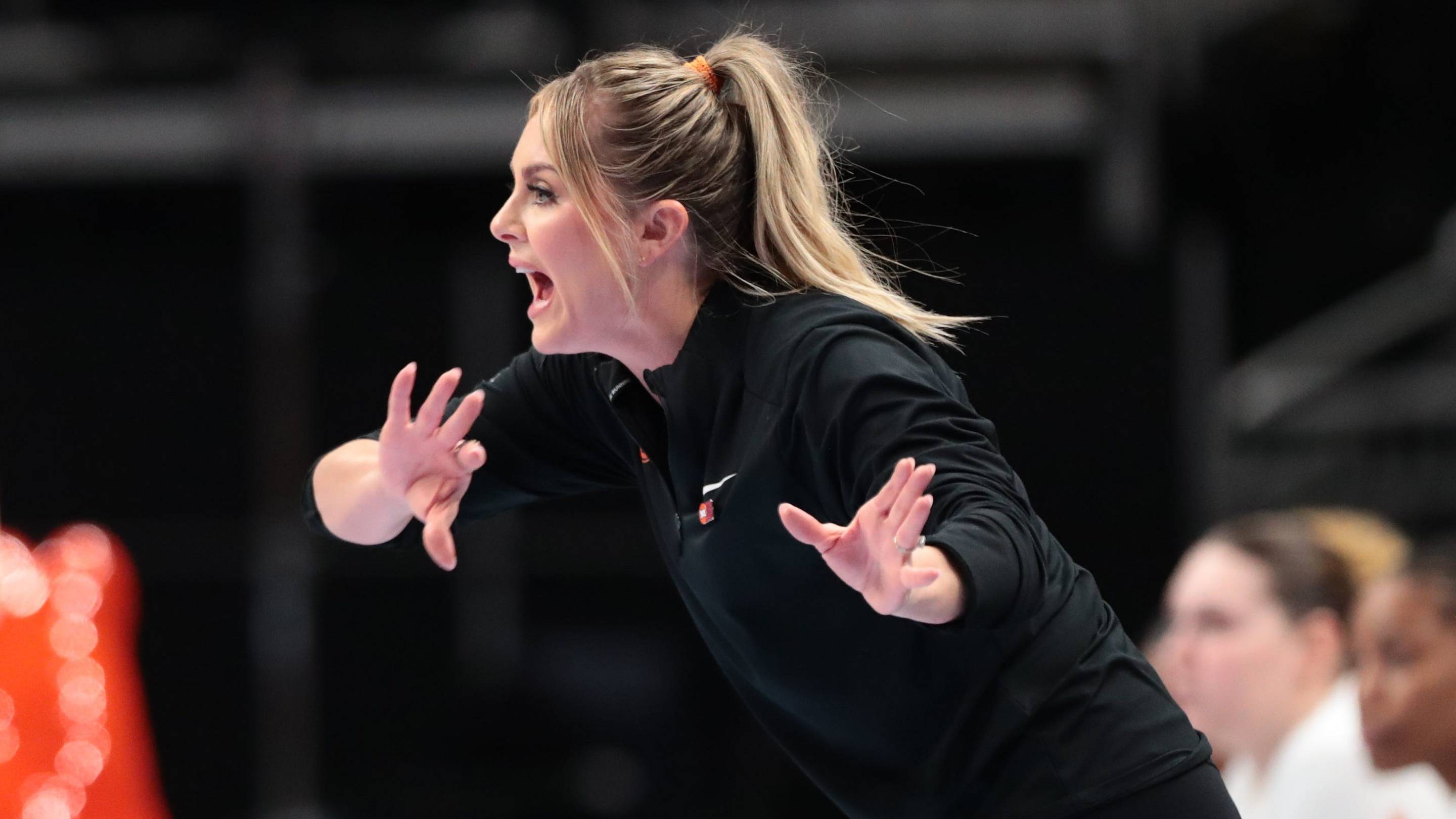 Oklahoma State Cowgirls head coach Jacie Hoyt. | USA TODAY Network via Reuters Connect