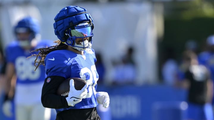 Jul 29, 2024; Los Angeles, CA, USA;  Los Angeles Rams wide receiver Jordan Whittington (88) participates in drills during training camp at Loyola Marymount University. Mandatory Credit: Jayne Kamin-Oncea-USA TODAY Sports