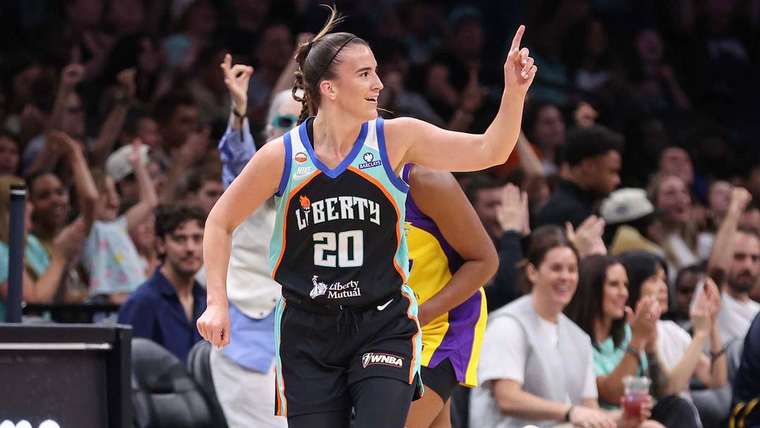Aug 13, 2026; Brooklyn, New York, USA; New York Liberty guard Sabrina Ionescu (20) gestures after scoring in the first quarter against the Los Angeles Sparks at Barclays Center. Mandatory Credit: Wendell Cruz-Imagn Images Aug 13, 2026; Brooklyn, New York, USA; New York Liberty guard Sabrina Ionescu (20) gestures after scoring in the first quarter against the Los Angeles Sparks at Barclays Center. Mandatory Credit: Wendell Cruz-Imagn Images
