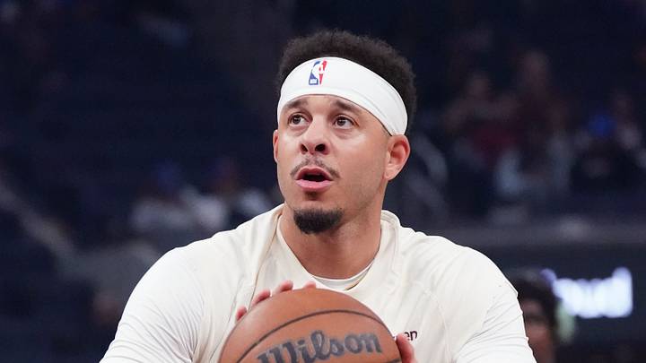 Golden State Warriors guard Seth Curry (31) warms up before the game against the Sacramento Kings at Chase Center on Apr 7, 2026.