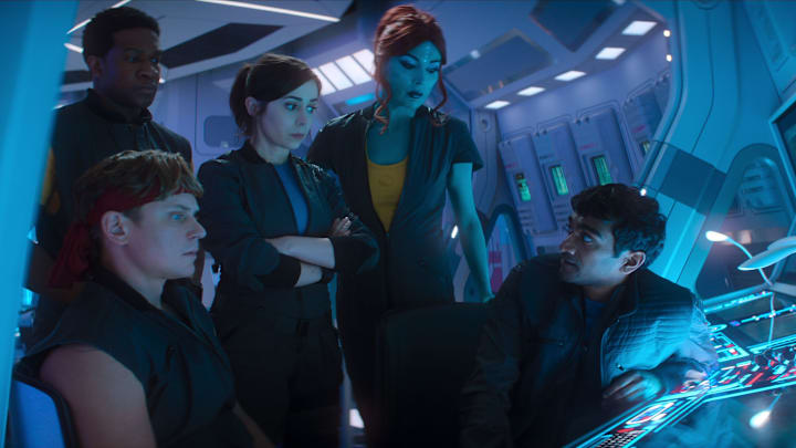 Billy Magnussen, Osy Ikhile, Cristin Milioti, Milanka Brooks, Paul G. Ryamond in Black Mirror season 7