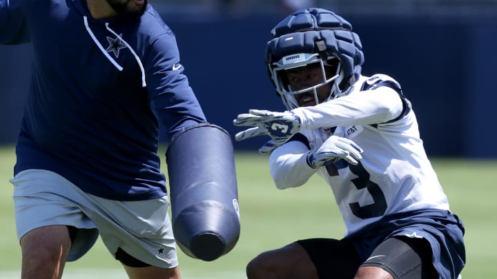 Jul 26, 2024; Oxnard, CA, USA; Dallas Cowboys wide receiver Brandin Cooks (3) during training camp at the River Ridge Playing Fields in Oxnard, Californian. 