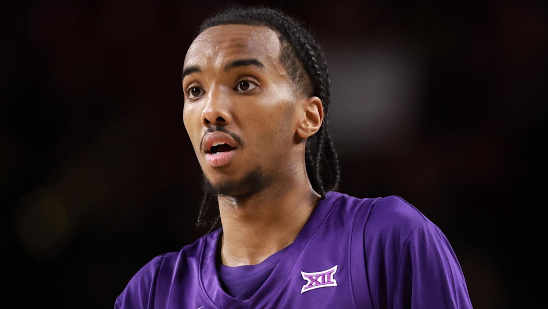 Kansas State Wildcats guard Abdi Bashir Jr. against the Arizona State Sun Devils at Desert Financial Arena. 
