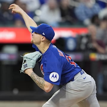 May 10, 2025; New York City, New York, USA; Chicago Cubs pitcher Cade Horton (22) delivers a pitch against the New York Mets during the second inning at Citi Field.