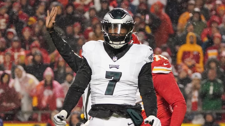 Philadelphia Eagles linebacker Haason Reddick (7) celebrates after a sack against the Kansas City Chiefs.