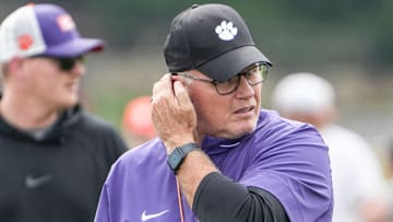 Clemson defensive coordinator Tom Allen during Clemson football 2025 practice at Jervey Meadows in Clemson, S.C. Wednesday, August 6, 2025.