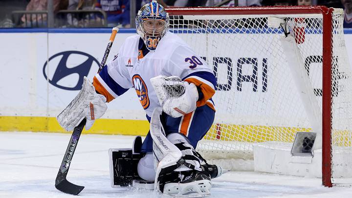 Mar 3, 2025; New York, New York, USA; New York Islanders goaltender Ilya Sorokin (30) tends net against the New York Rangers during the first period at Madison Square Garden. Mandatory Credit: Brad Penner-Imagn Images Mar 3, 2025; New York, New York, USA; New York Islanders goaltender Ilya Sorokin (30) tends net against the New York Rangers during the first period at Madison Square Garden. Mandatory Credit: Brad Penner-Imagn Images