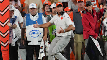 Clemson head coach Dabo Swinney during the fourth quarter at Memorial Stadium in Clemson, S.C. Saturday, September 6, 2025.
