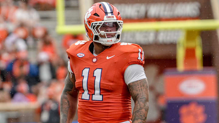 Clemson defensive lineman Peter Woods (11) during the second quarter at Memorial Stadium in Clemson, S.C. Saturday, September 6, 2025.