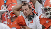 Sep 20, 2025; Clemson, South Carolina, USA; Clemson Tigers head coach Dabo Swinney late in the game against the Syracuse Orange at Memorial Stadium. Mandatory Credit: Ken Ruinard/GREENVILLE NEWS-USA TODAY Network via Imagn Images