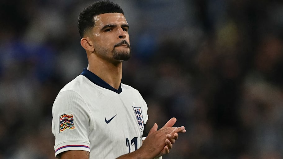 Dominic Solanke in action for England.