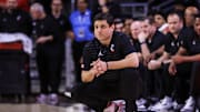 Mar 5, 2025; Cincinnati, Ohio, USA; Cincinnati Bearcats head coach Wes Miller during the second half against the Kansas State Wildcats at Fifth Third Arena. Mandatory Credit: Katie Stratman-Imagn Images