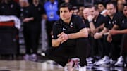 Mar 5, 2025; Cincinnati, Ohio, USA; Cincinnati Bearcats head coach Wes Miller during the second half against the Kansas State Wildcats at Fifth Third Arena. Mandatory Credit: Katie Stratman-Imagn Images