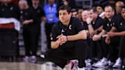 Mar 5, 2025; Cincinnati, Ohio, USA; Cincinnati Bearcats head coach Wes Miller during the second half against the Kansas State Wildcats at Fifth Third Arena. Mandatory Credit: Katie Stratman-Imagn Images