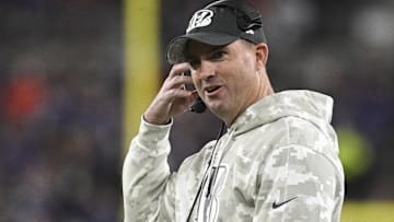 Nov 7, 2024; Baltimore, Maryland, USA; Cincinnati Bengals head coach Zac Taylor reacts during the first quarter against the Baltimore Ravens  at M&T Bank Stadium. Mandatory Credit: Tommy Gilligan-Imagn Images