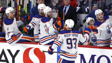 Oilers celebrate goal