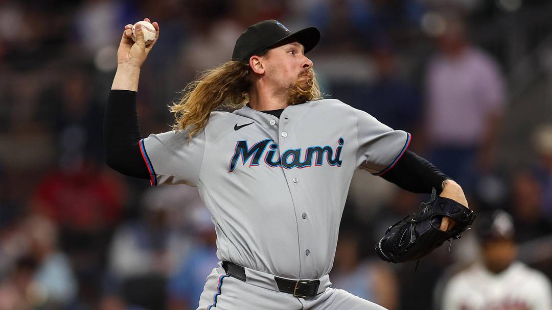 Miami Marlins pitcher Lake Bachar (84) throws on the road. 
