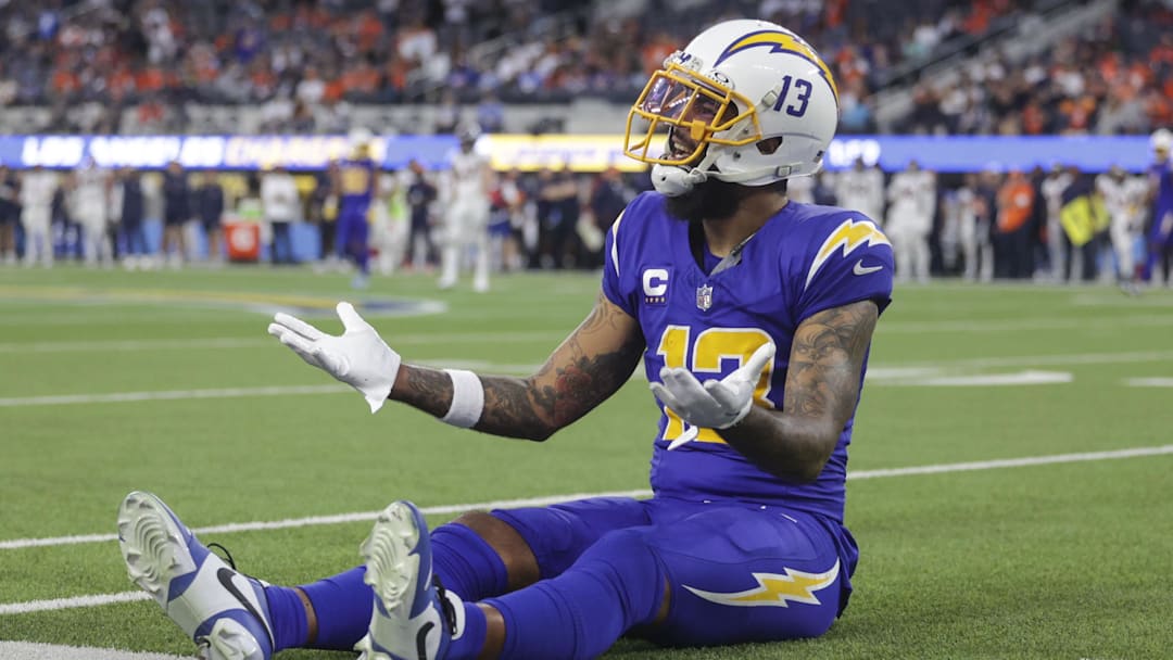 Dec 10, 2023; Inglewood, California, USA; Los Angeles Chargers wide receiver Keenan Allen (13) singles to the referees. 