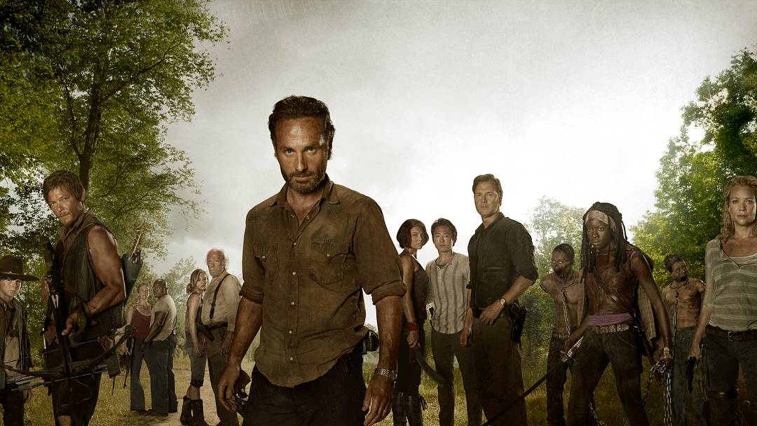 (L to R) Lori Grimes (Sarah Wayne Callies); Carl Grimes (Chandler Riggs); Daryl Dixon (Norman Reedus); Carol (Melissa Suzanne McBride); T-Dog (Robert 'IronE' Singleton); Beth Greene (Emily Kinney); Hershel Greene (Scott Wilson); Rick Grimes (Andrew Lincoln); Maggie Greene (Lauren Cohan); Glenn (Steven Yeun); The Governor (David Morrissey); Michonne (Danai Gurira) and Andrea (Laurie Holden) - The Walking Dead - Season 3, Gallery