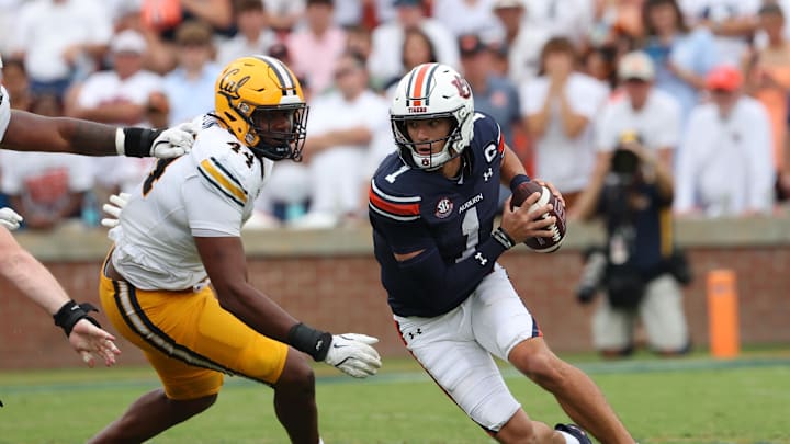 Auburn Tigers quarterback Payton Thorne invited pressure from the Cal defense all night in a 21-14 loss.