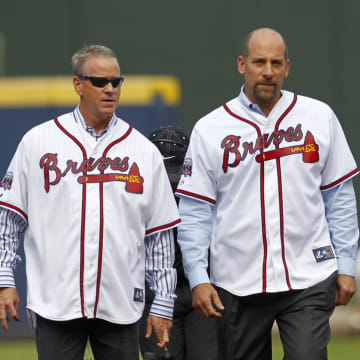 Former Atlanta Braves pitcher Greg Maddux (31) and pitcher John Smoltz (29) and pitcher Tom Glavine (47) all made B/R's Top 50 players of the last 30 years list.