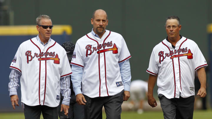 Former Atlanta Braves pitcher Greg Maddux (31) and pitcher John Smoltz (29) and pitcher Tom Glavine (47) all made B/R's Top 50 players of the last 30 years list.