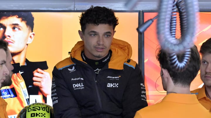 Jun 7, 2024; Montreal, Quebec, CAN; McLaren driver driver Lando Norris (GBR) in the pit lane during the practice session at Circuit Gilles Villeneuve. Mandatory Credit: Eric Bolte-USA TODAY Sports