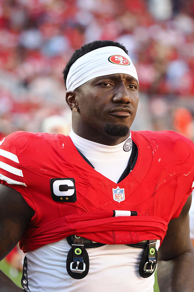 San Francisco 49ers wide receiver Deebo Samuel after the game against the Arizona Cardinals