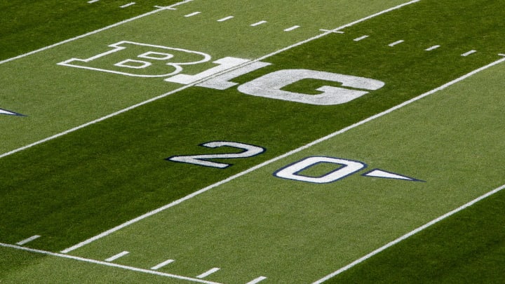 Sep 7, 2019; University Park, PA, USA; A general view of the Big Ten logo prior to the game between