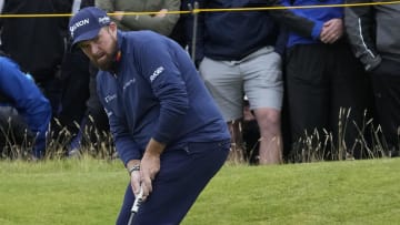 Shane Lowry, pictured Thursday, fell from the lead Saturday at Royal Troon with a 6-over 77.