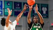 Grayson Rams guard Caleb Holt (3) shoots the ball during the second quarter of a City of Palms Classic quarterfinal game against the Columbus Explorers at Suncoast Credit Union Arena in Fort Myers, Fla.