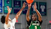 Grayson Rams guard Caleb Holt (3) shoots the ball during the second quarter of a City of Palms Classic quarterfinal game against the Columbus Explorers at Suncoast Credit Union Arena in Fort Myers, Fla., on Friday, Dec. 20, 2024.