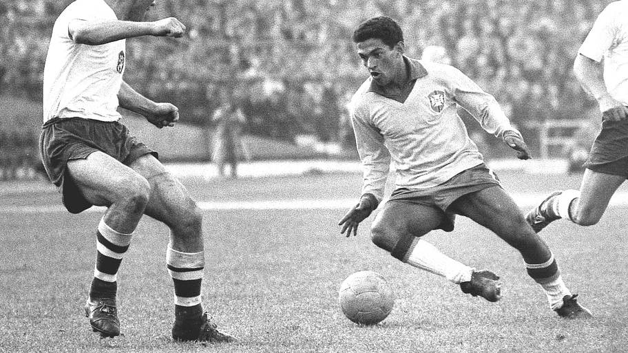 Garrincha in action for Brazil.