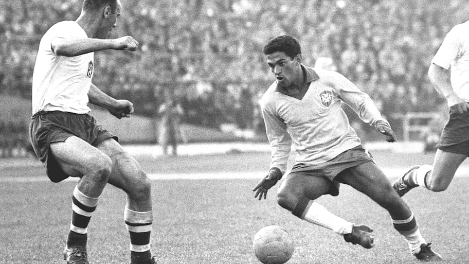 Garrincha in action for Brazil.