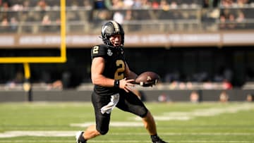 Oct 5, 2024; Nashville, Tennessee, USA;  Vanderbilt Commodores quarterback Diego Pavia (2) runs the ball against the Alabama Crimson Tide during the first half at FirstBank Stadium. Mandatory Credit: Steve Roberts-Imagn Images