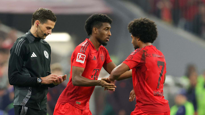 Kingsley Coman (li.) und Serge Gnabry (re.) vom FC Bayern Kingsley Coman (li.) und Serge Gnabry (re.) vom FC Bayern