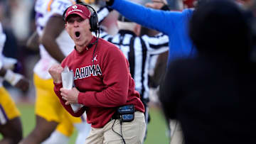 Oklahoma coach Brent Venables during the Sooners' win over LSU.