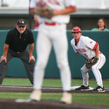 London defeats Huntington 6-3 in the Class 3A division I UIL State Semifinal game on Thursday, May 29, 2025, at Gardner Boggs Field in Austin, Texas.
