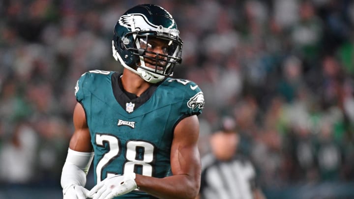 Sep 14, 2023; Philadelphia, Pennsylvania, USA; Philadelphia Eagles cornerback Josh Jobe (28) against the Minnesota Vikings at Lincoln Financial Field. Mandatory Credit: Eric Hartline-USA TODAY Sports