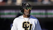 Oct 19, 2024; Tucson, Arizona, USA; Colorado Buffalos head coach Deion Sanders against the Arizona Wildcats at Arizona Stadium. 