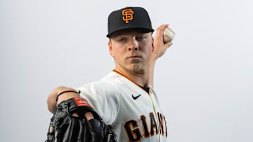 Feb 24, 2023; Scottsdale, AZ, USA; San Francisco Giants pitcher Kyle Harrison poses for a portrait