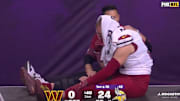 Commanders tight end Zach Ertz was carted off following a hard hit.