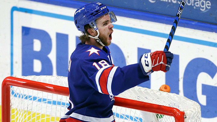 Buffalo Sabres forward prospect Isak Rosen during a game with the AHL's Rochester Americans.